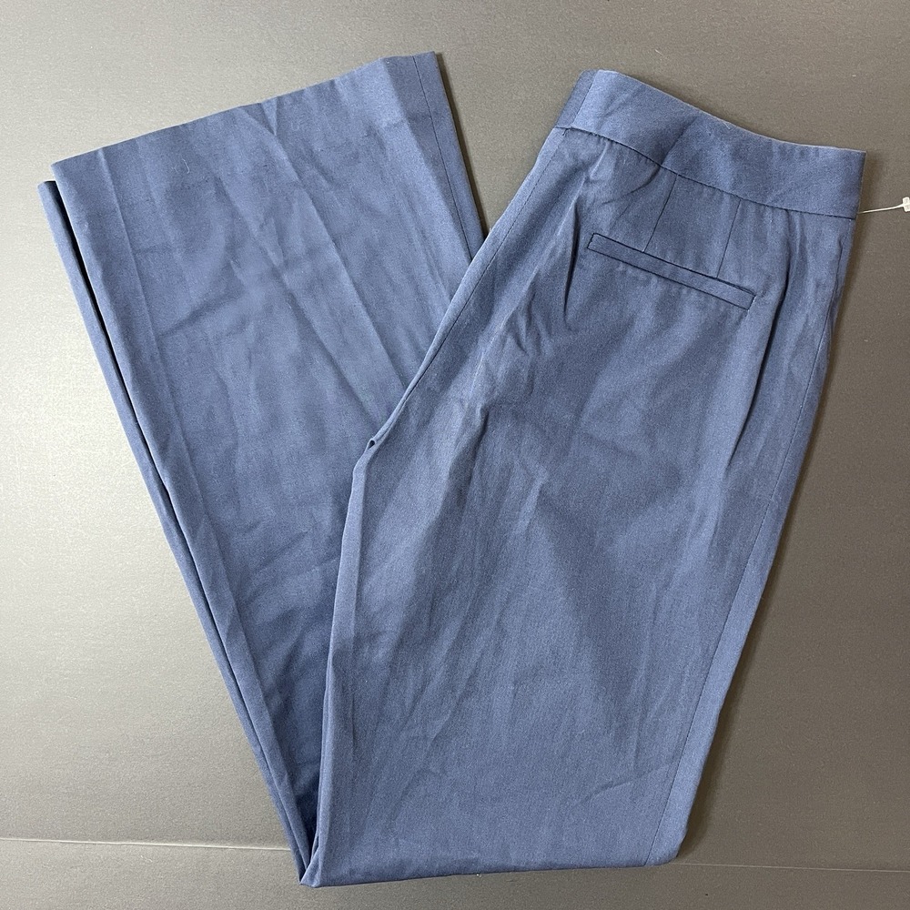 Kathy Ireland Women's Wide-Leg Pants Blue Size 10 Flared Preppy Business